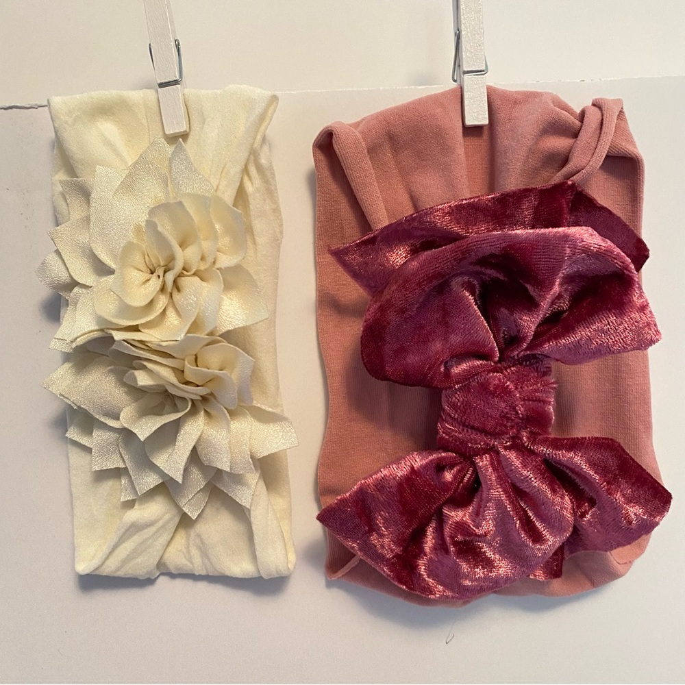Baby Bling Ivory/ Velvet/ Daisy/ Coral Headbands